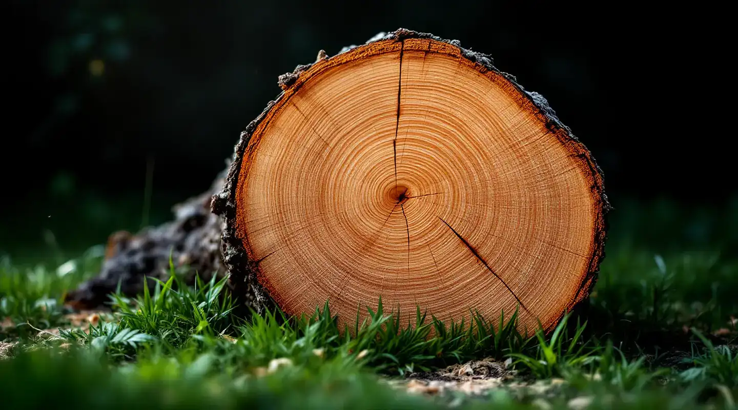 Stump grinding in Leeds Freshly cut tree stump in a Leeds garden lawn